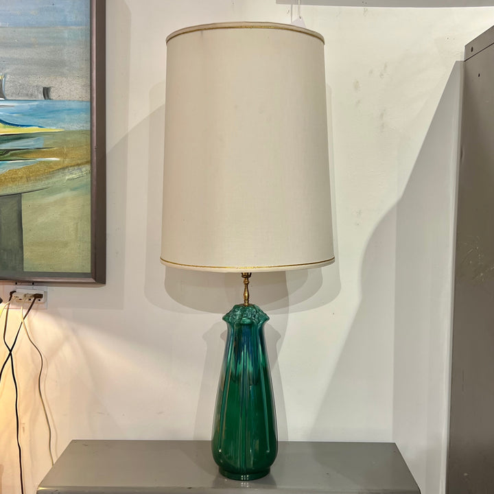 Ceramic Table Lamp w/Green & Blue Glaze