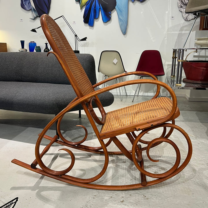 Antique Thonet Bentwood Rocker w/Perfect Caning