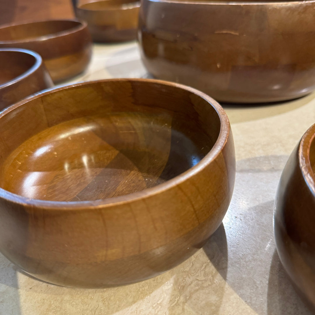 11 pc Wooden Bowl Set