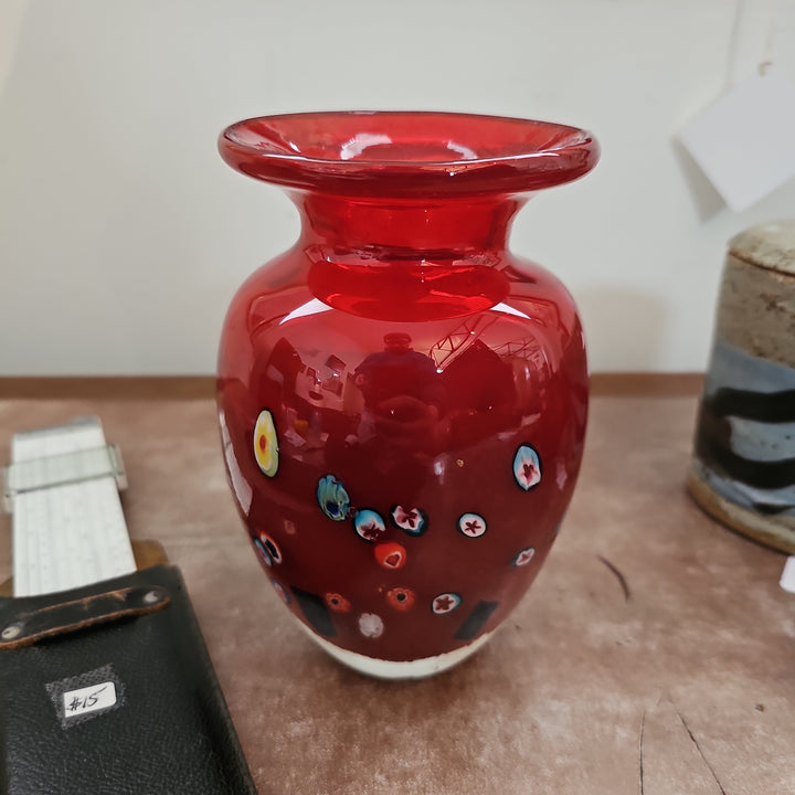 Millefiori Art Glass Vase