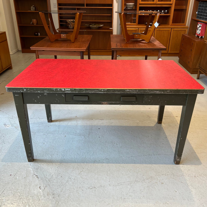 1920s-era General Fireproofing Steel Library Table w/New Lino