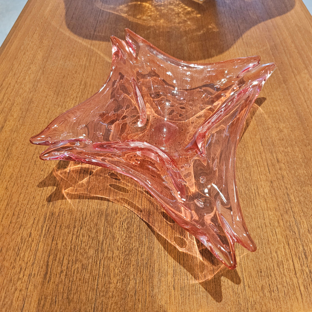 Murano Pink Controlled Bubble Dish