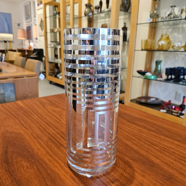 Op Art Cylindrical Glass Vase