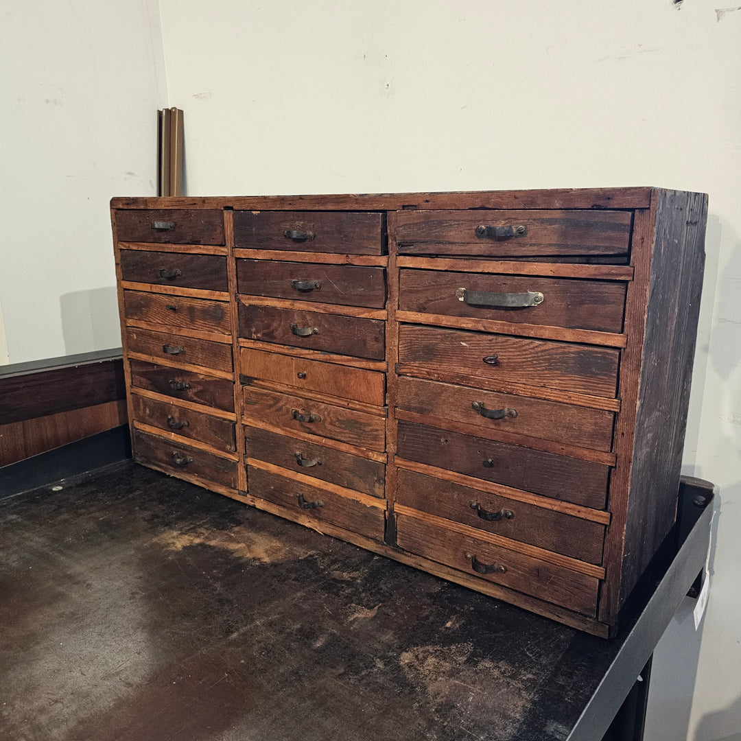 Vintage Industrial 21-Drawer Cabinet