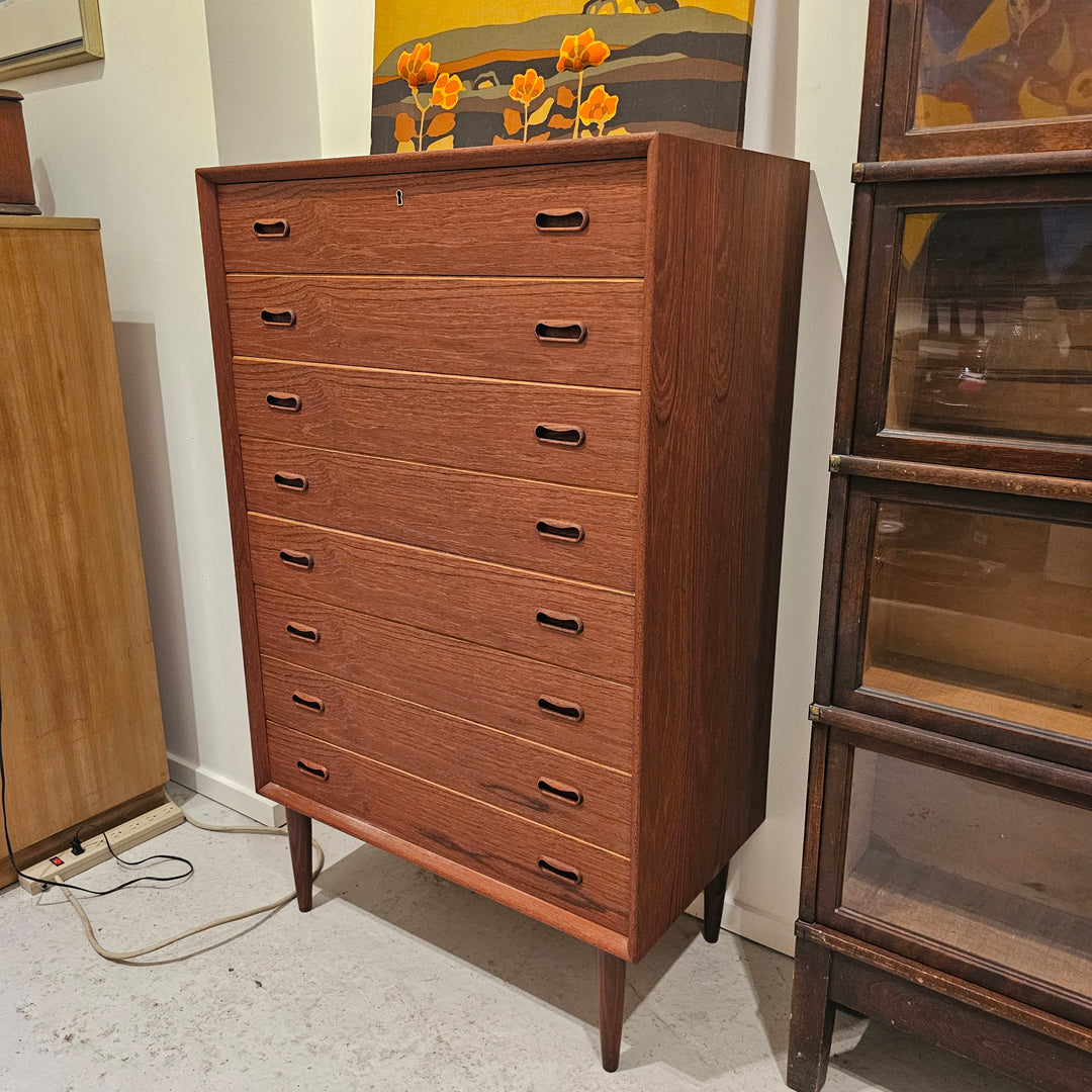 Mid Century Danish Teak Highboy Dresser