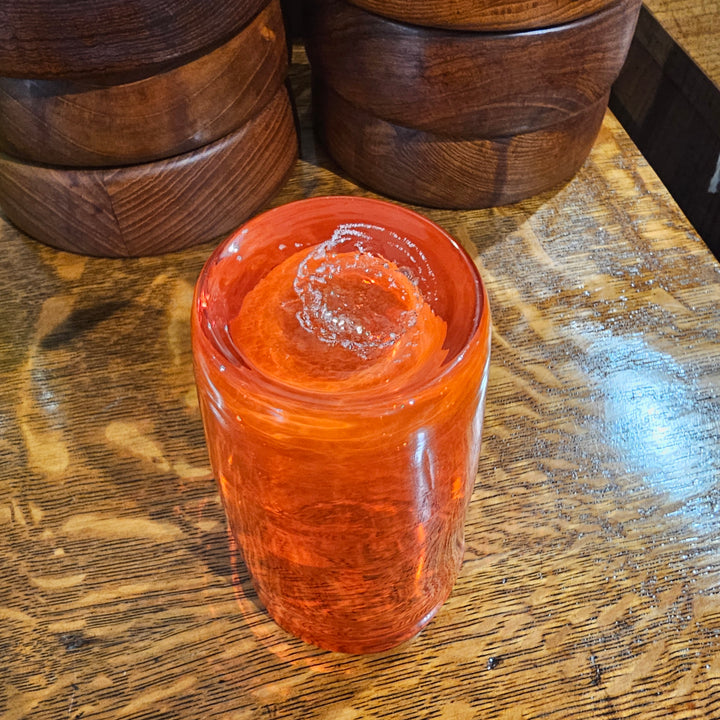 Orange Glass Blenko Style Cup / Vase