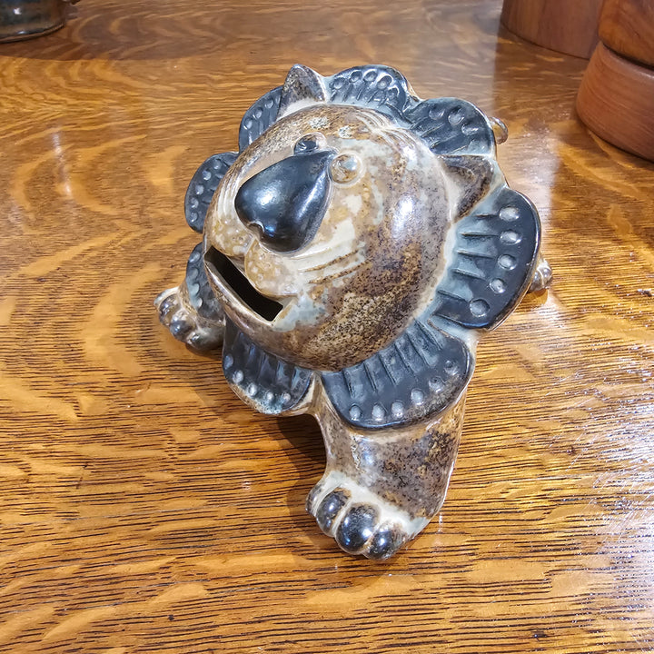 Vtg Otagiri Stoneware Lion Coin Bank