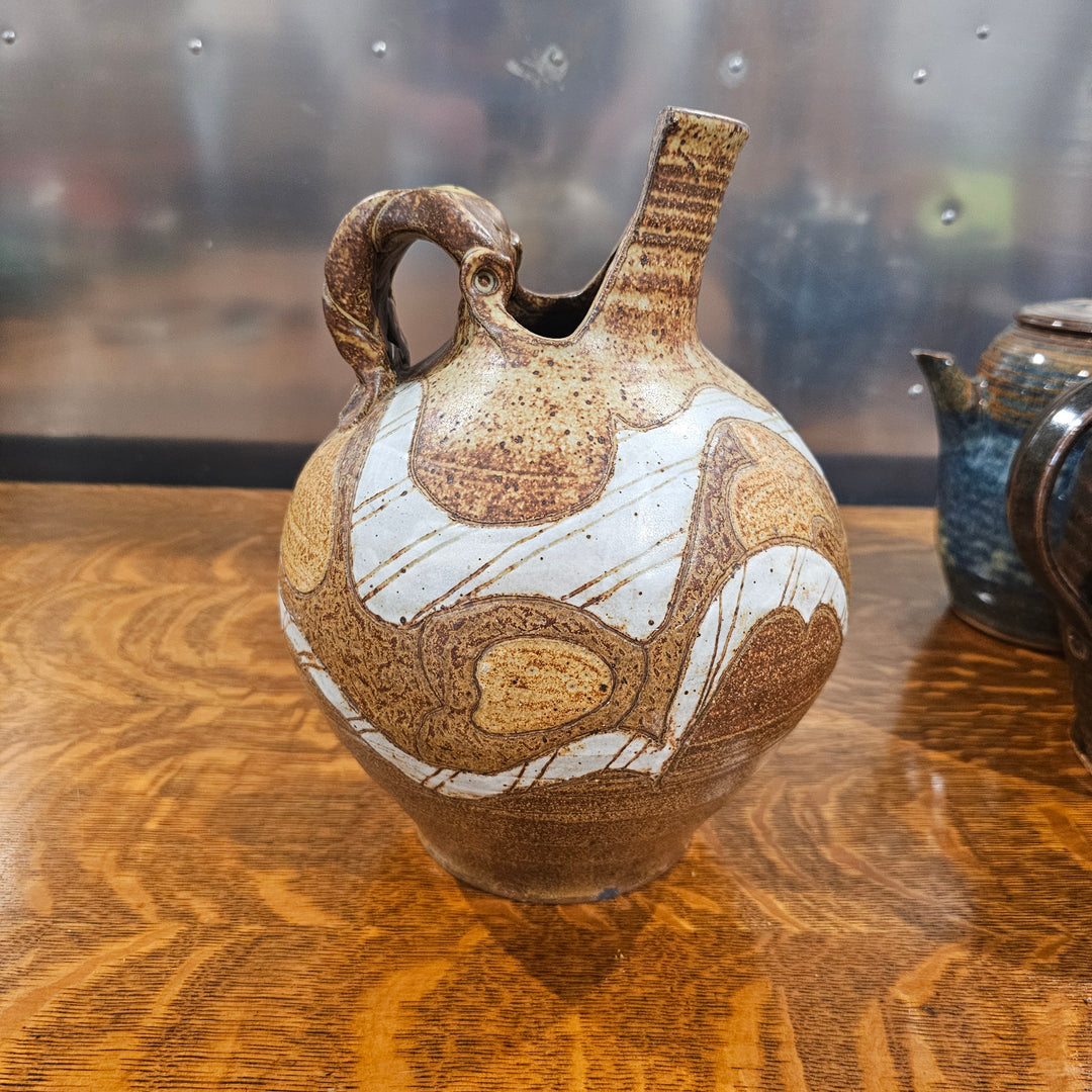Signed Stoneware Pottery Pitcher Jug