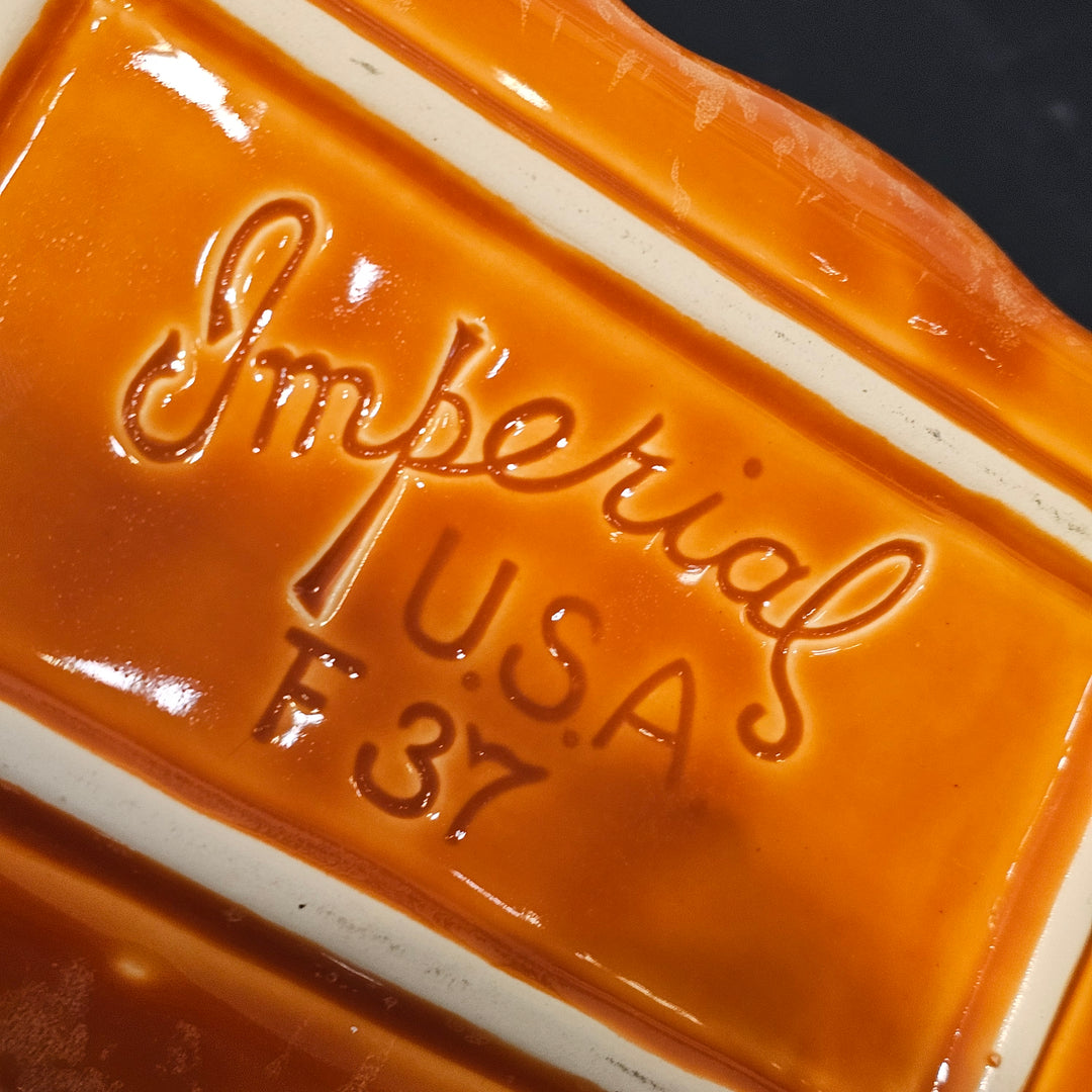 Imperial Pottery F37 Orange Glaze Planter