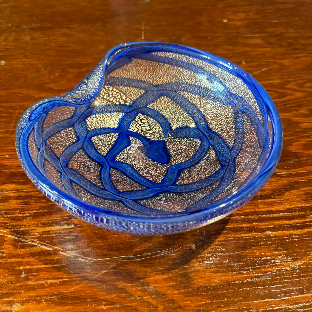 Blue and Silver Murano Bowl