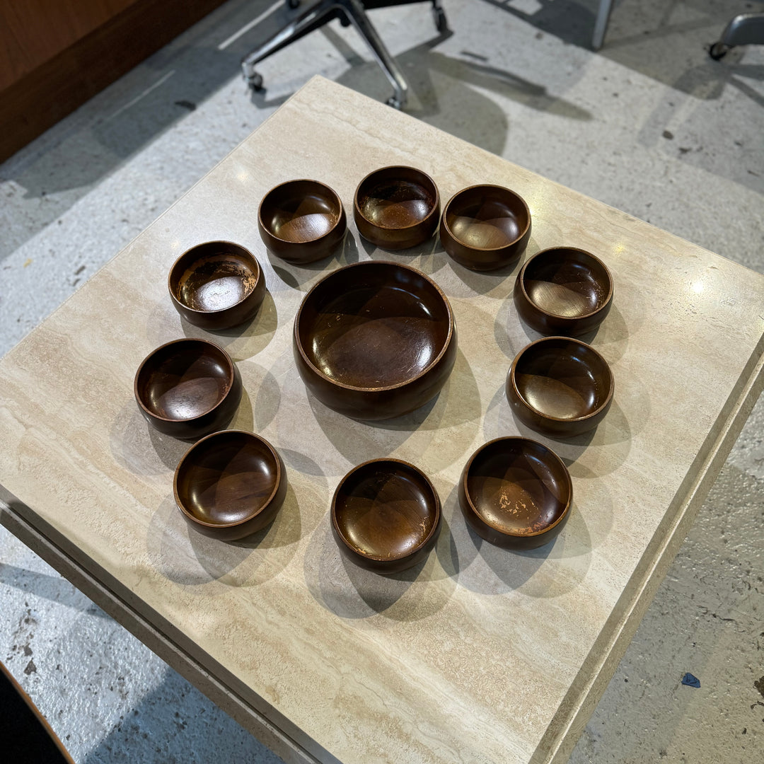 11 pc Wooden Bowl Set