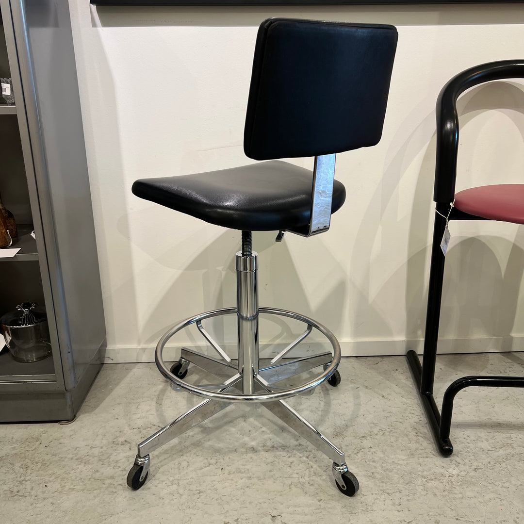 1970s-era Steelcase Chrome Drafting Stool