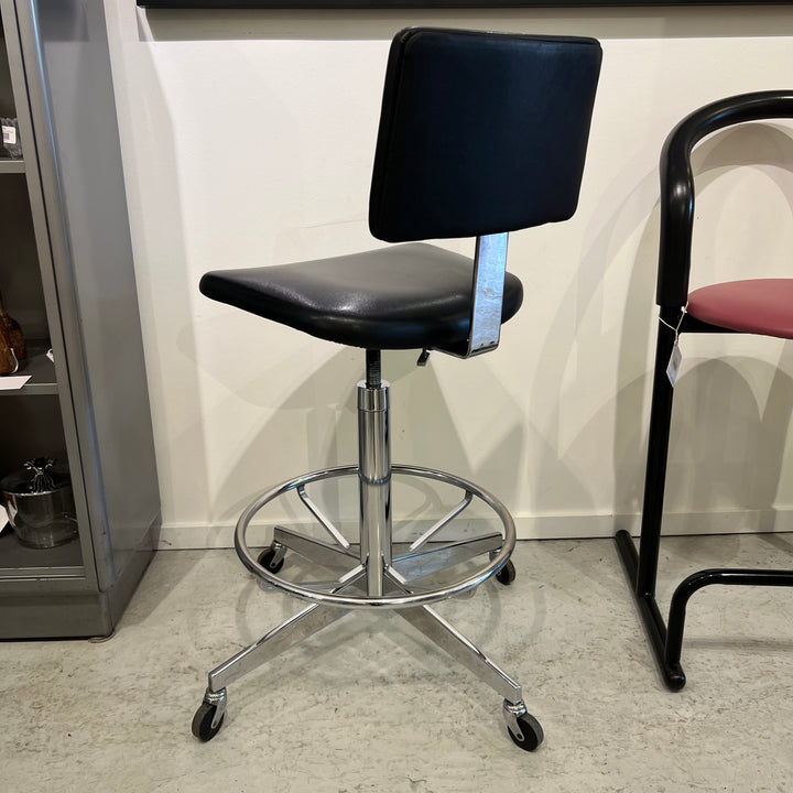 1970s-era Steelcase Chrome Drafting Stool