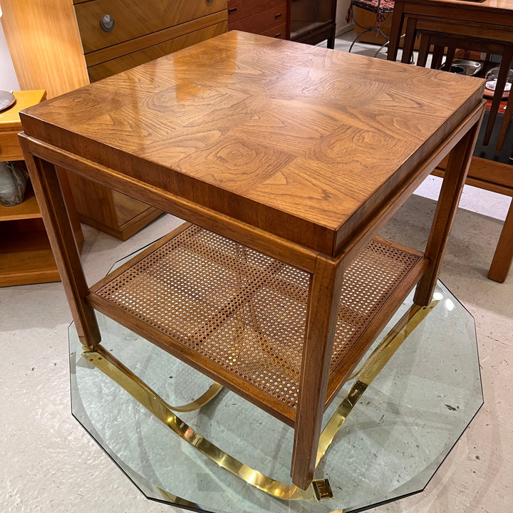 Drexel “Consensus” Side/End Table w/Caned Shelf