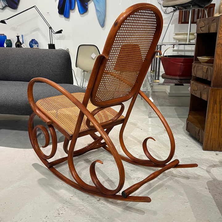 Antique Thonet Bentwood Rocker w/Perfect Caning