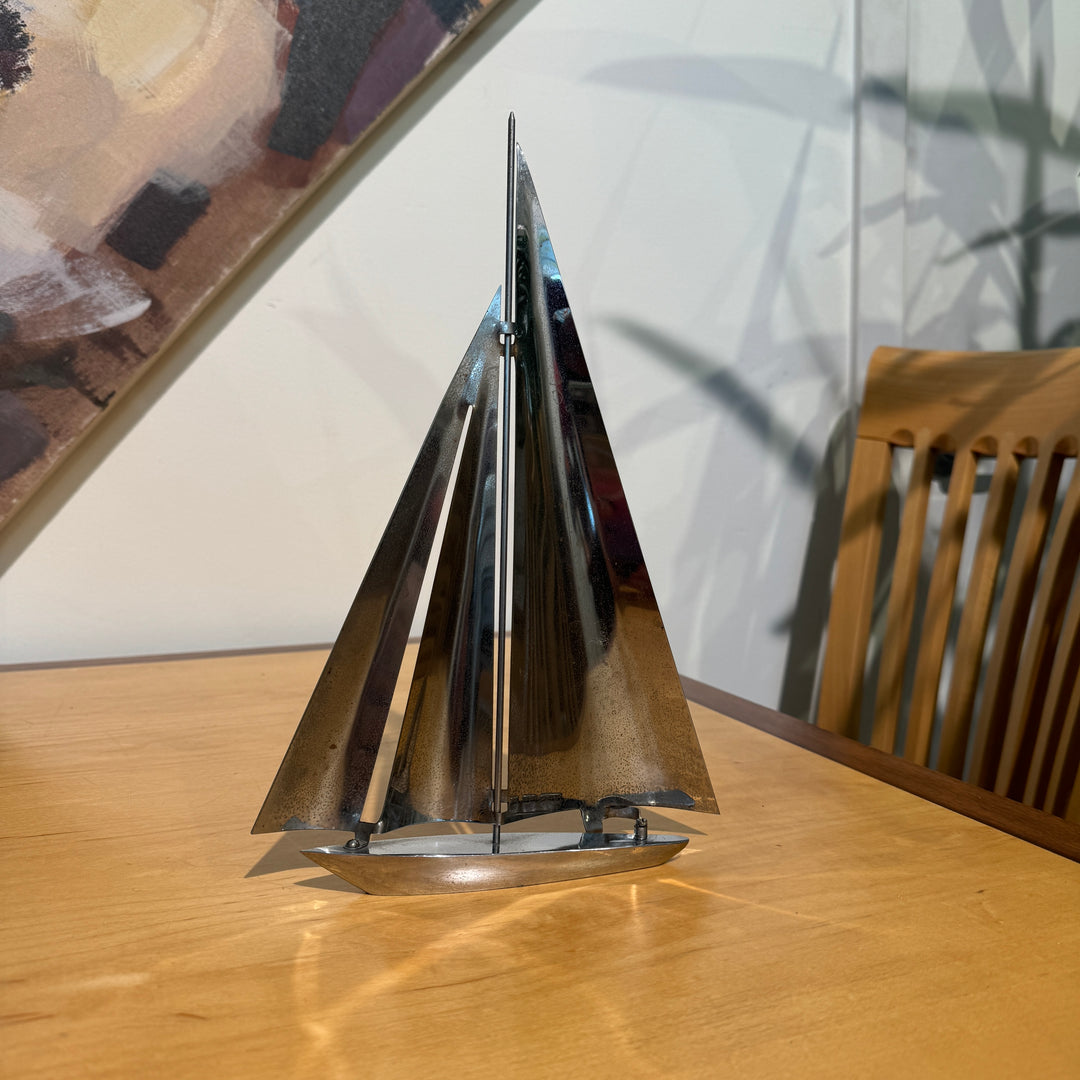 Chrome Sailboat Sculpture