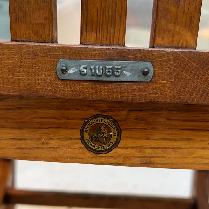 c.1930 Milwaukee Chair Co. Oak Slat Back Side Chair