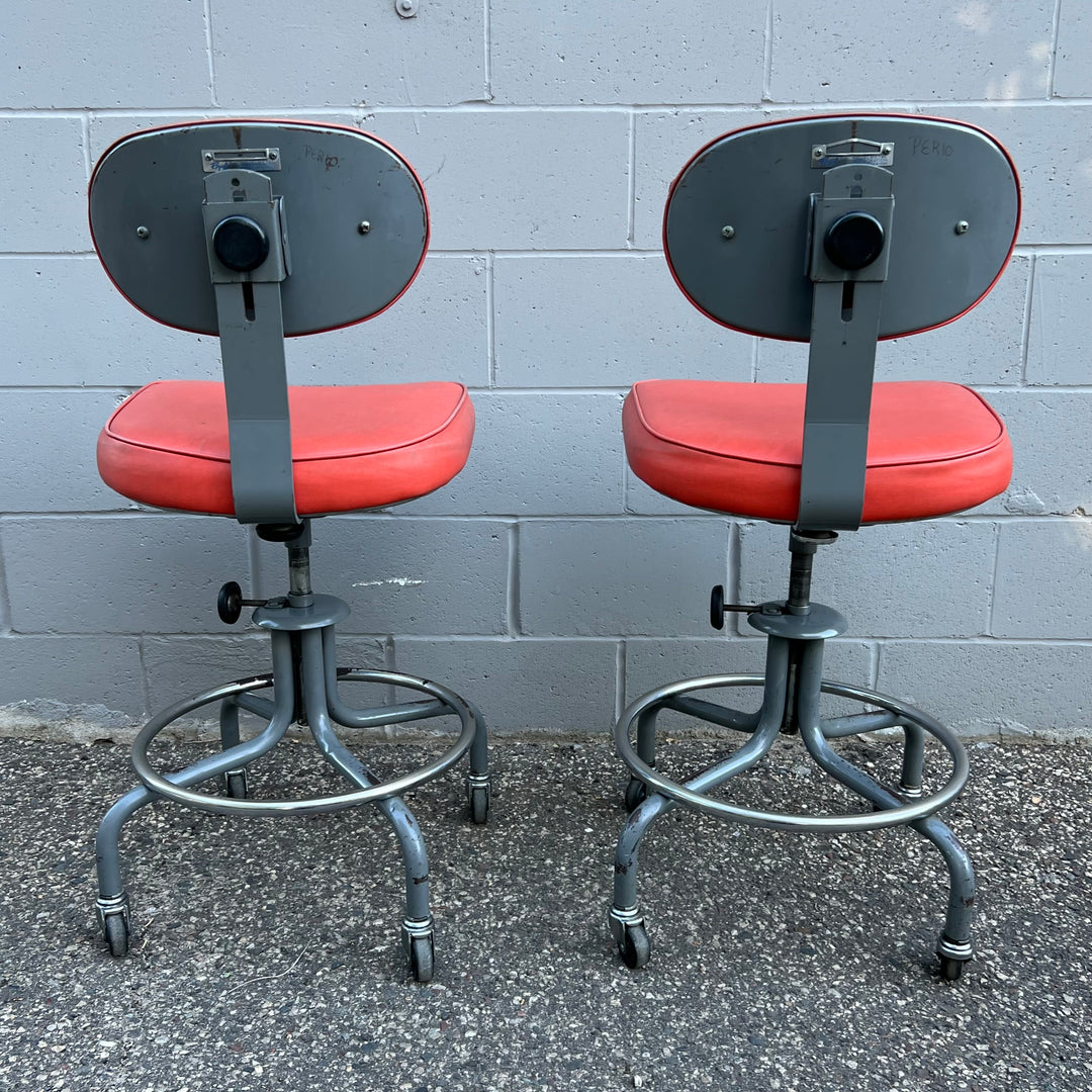 Royal Metal Drafting Stool w/Salmon Vinyl