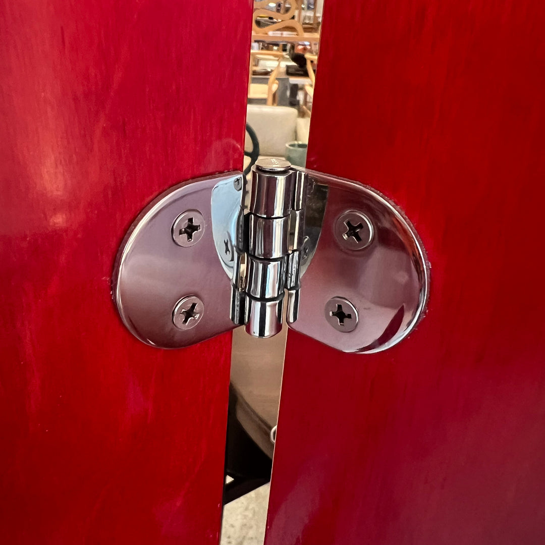 One-of-a-kind Custom Red Lacquered Room Divider