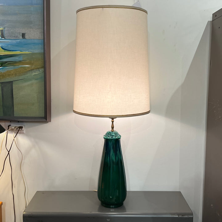 Ceramic Table Lamp w/Green & Blue Glaze