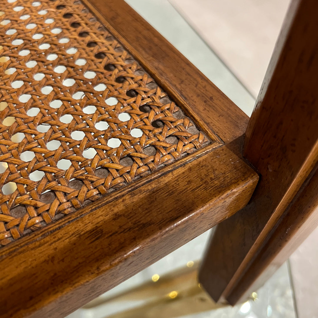 Drexel “Consensus” Side/End Table w/Caned Shelf