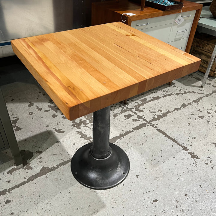 Restored Antique Industrial Work Table w/Massive Steel Base