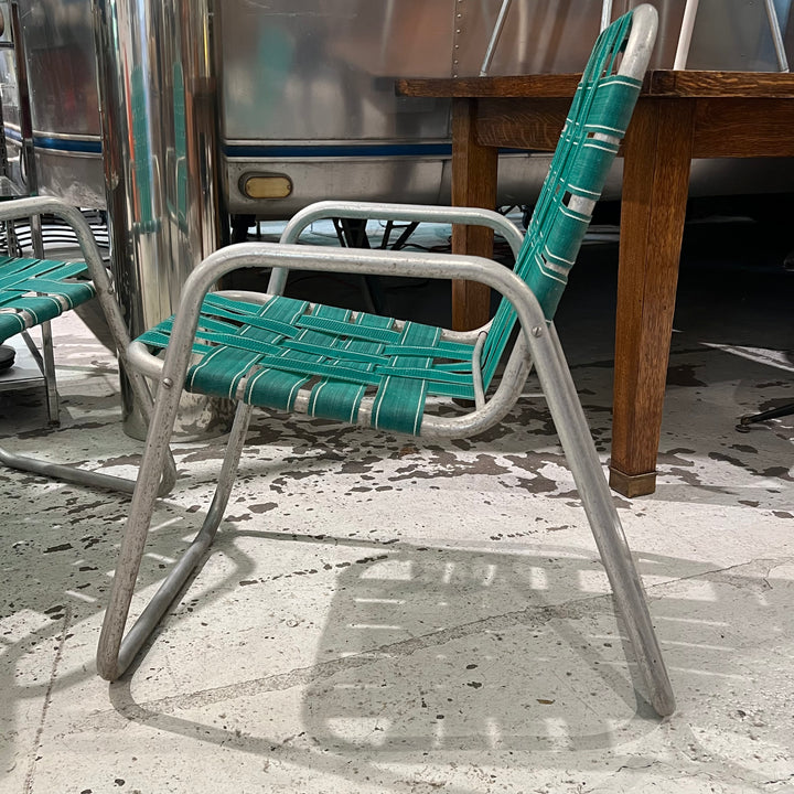 Pair of Early 1960s Stackable Aluminum Lawn Chairs