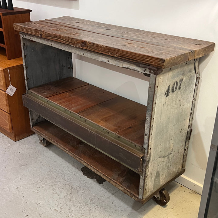 Vintage Industrial Repurposed Chicken Coop Cart
