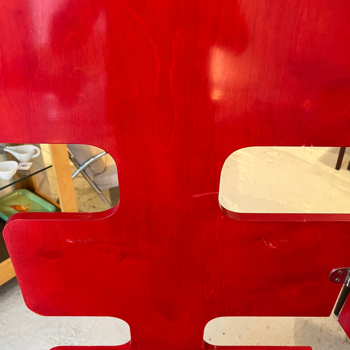 One-of-a-kind Custom Red Lacquered Room Divider