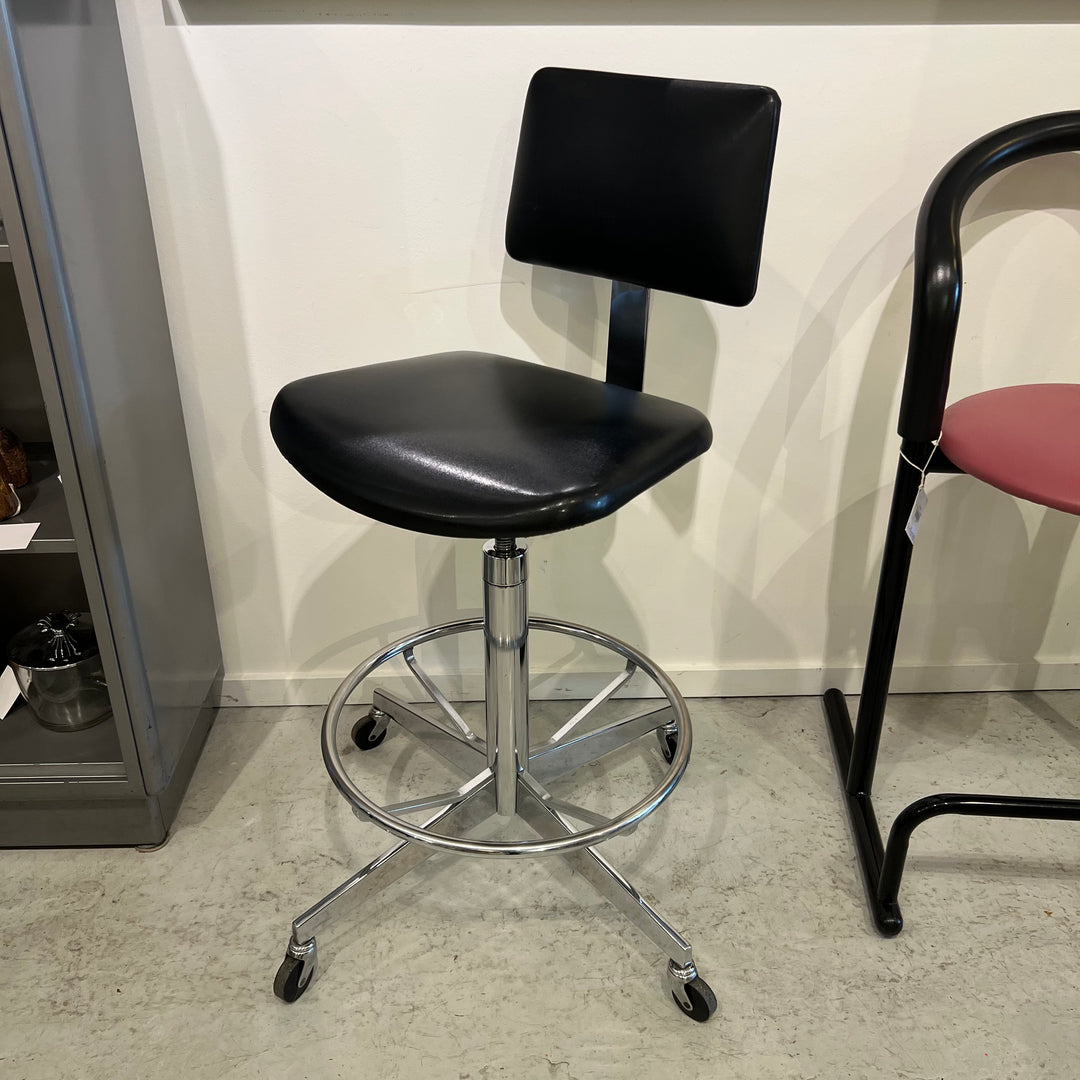 1970s-era Steelcase Chrome Drafting Stool