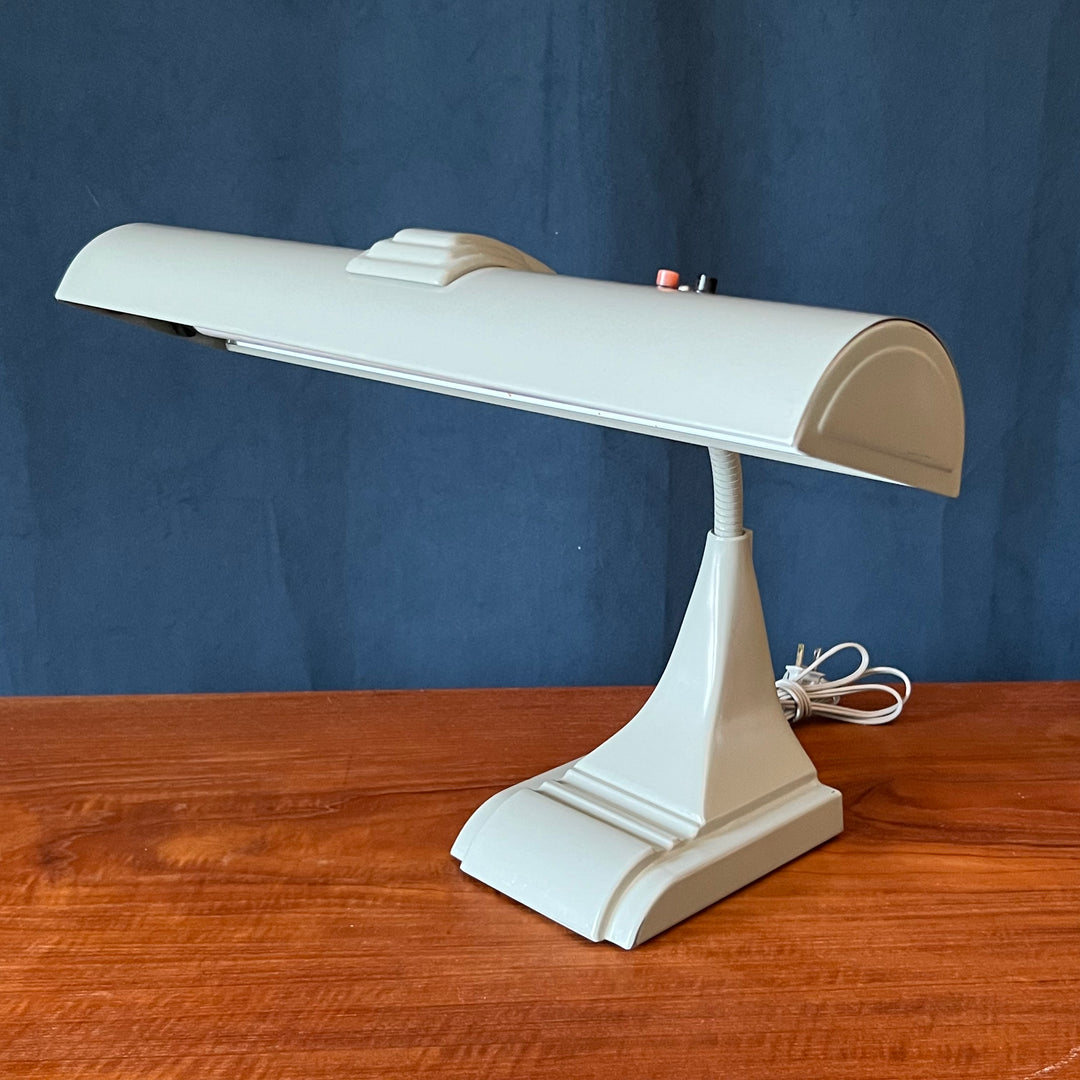 Gray Art Deco Fluorescent Desk Lamp