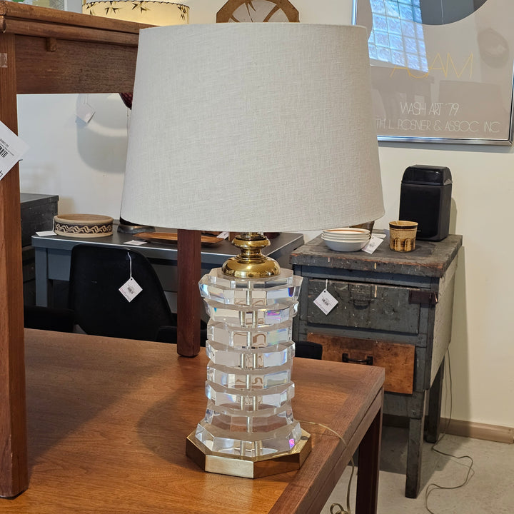 Stacked Lucite Table Lamp