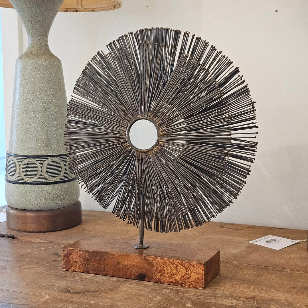 Brutalist Sunburst Tabletop Sculpture