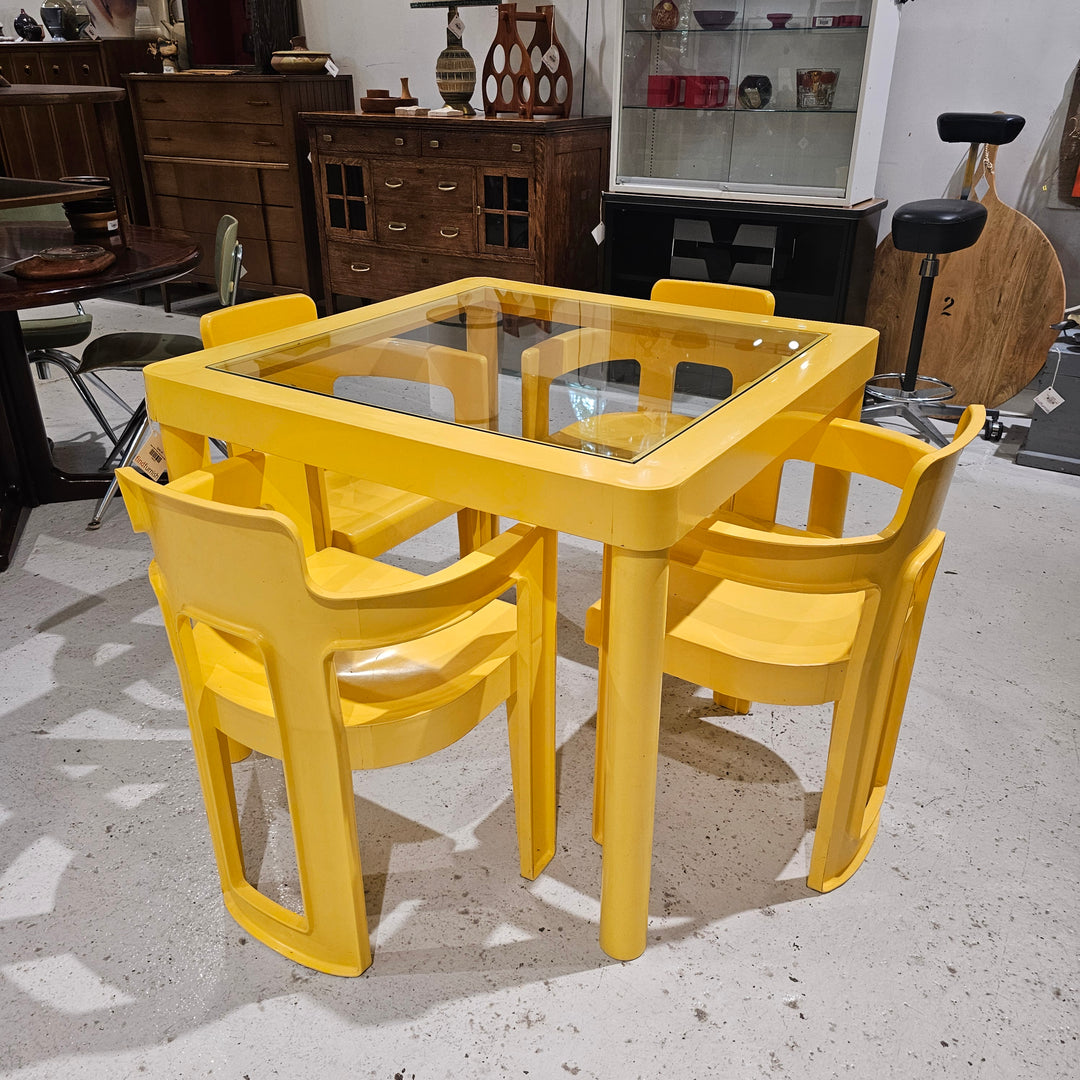 1960s Yellow Plastic Dining Set by Syroco