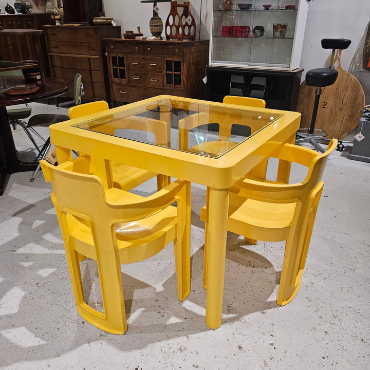 1960s Yellow Plastic Dining Set by Syroco