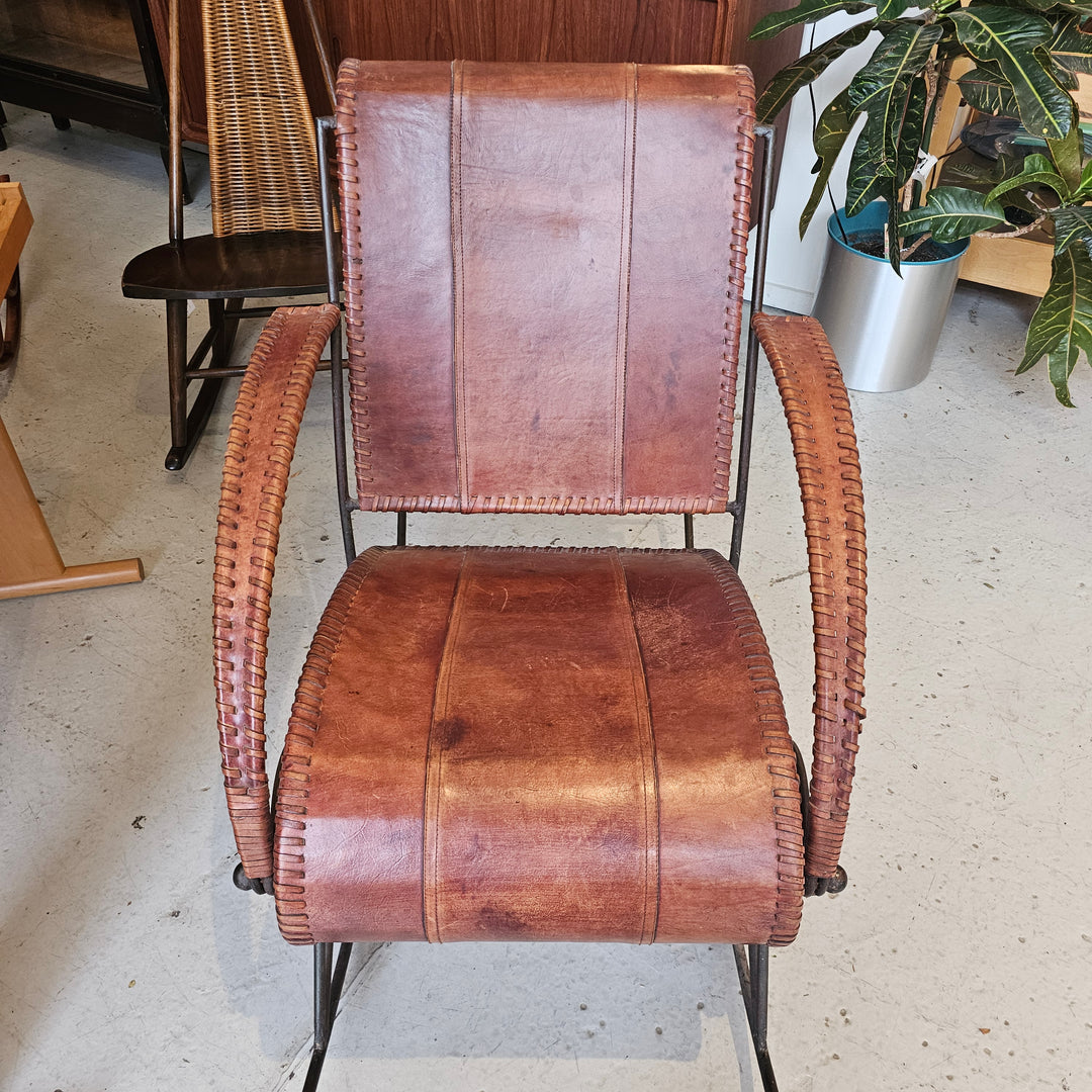 Iron & Leather Rocking Chair