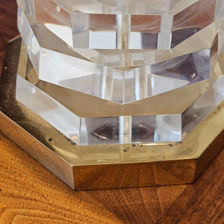 Stacked Lucite Table Lamp