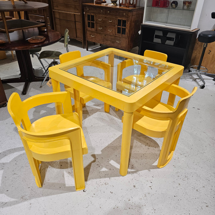 1960s Yellow Plastic Dining Set by Syroco